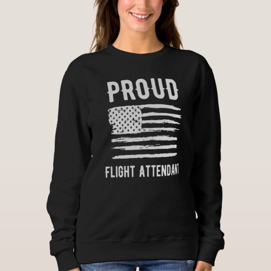 Proud Flight Attendant Profession American Flag Pr Trui (Voorkant)