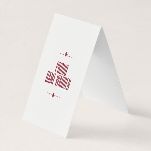 Proud game warden visitekaartjes (Voorkant)