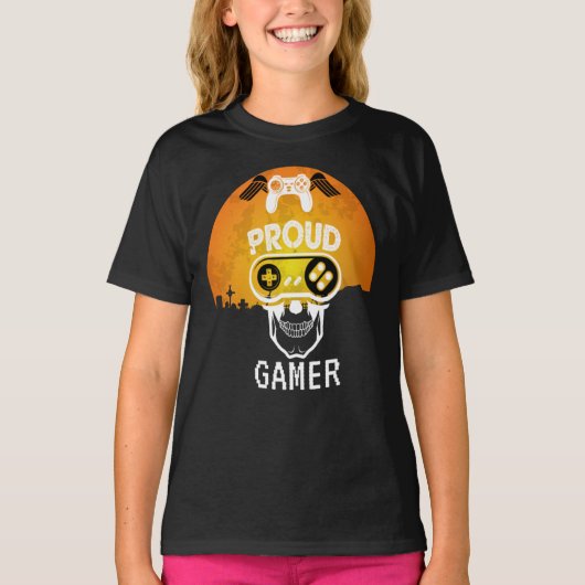 PROUD GAMER - HALLOWEEN GAMNERD NERD T-SHIRT (Voorkant)