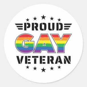 Proud Gay Veteran Pride Month Veteran Dag Ronde Sticker