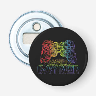 Proud Gaymer, Gay Pride Gaming Button Flesopener