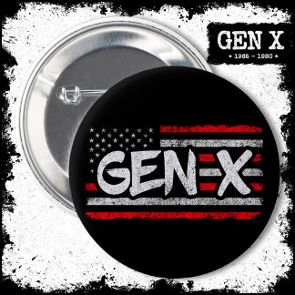 Proud Gen Xer Generation X Amerikaanse vlag Gen X Ronde Button 5,7 Cm