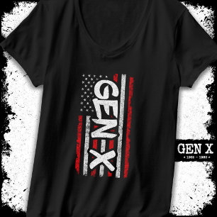 Proud Gen Xer Generation X Amerikaanse vlag Gen X T-shirt