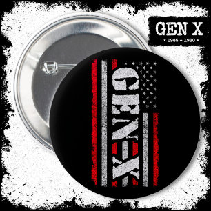 Proud Generation X Gen Xer Amerikaanse vlag Gen X Ronde Button 5,7 Cm