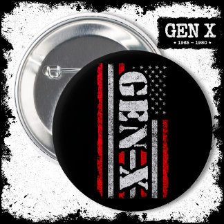 Proud Generation X Gen Xer Amerikaanse vlag Gen X Ronde Button 5,7 Cm