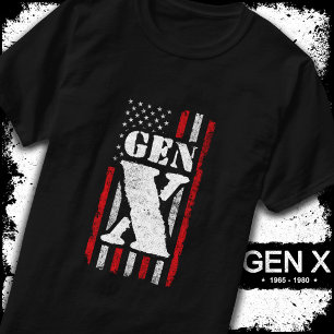 Proud Generation X Gen Xer Amerikaanse vlag Gen X T-shirt