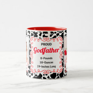 Proud Godfather Westerne Koe Afdrukken met rode fo Tweekleurige Koffiemok
