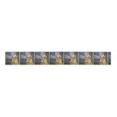 Proud Golden Retriever With American Flag Grosgrain Lint (Voorkant)