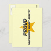 Proud Government Budget Analyst Briefkaart (Voorkant / Achterkant)