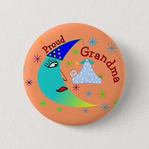 Proud Grandma New Baby Boy Ronde Button 5,7 Cm