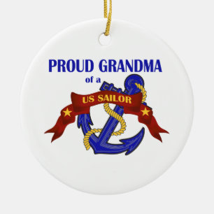 Proud Grandma of a US Sailor Ornament