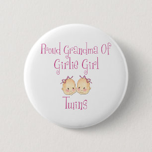 Proud Grandma of Girl Twins Ronde Button 5,7 Cm