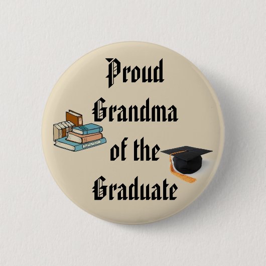 PROUD GRANDMA VAN AFSTUDEREN knoop Ronde Button 5,7 Cm (Voorkant)