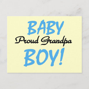 Proud Grandpa Baby Boy Tshirts and Gifts Briefkaart