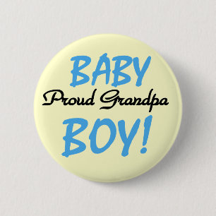 Proud Grandpa Baby Boy Tshirts and Gifts Ronde Button 5,7 Cm