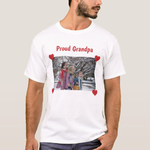 Proud Grandpa Love Hearts personage Photo Make T-shirt