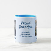 Proud Grandpa New Baby Blue Foto Mok (Midden)