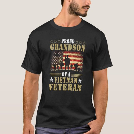 Proud Grandson Of A Vietnam War Veteran Veterans D T-shirt (Voorkant)