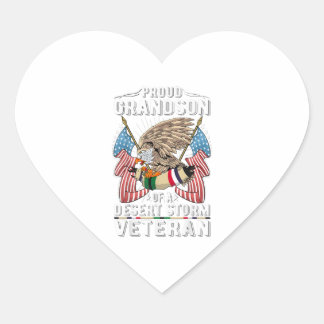 Proud grandson of desert storm veteran army gift hart sticker