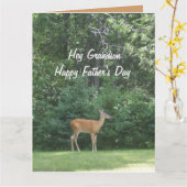 Proud    GrandsonHappy Vaderdag Deer Kaart (Gele Bloem)