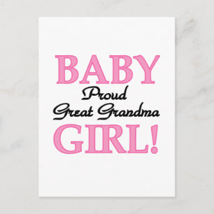 Proud Great Grandma Baby Girl-overhemden en -cadea Briefkaart