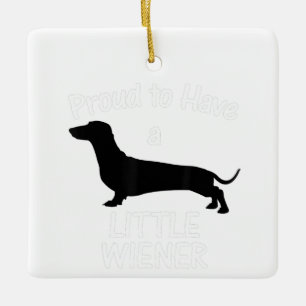 Proud heeft een kleine Wiener Dog Dachshund Funny Keramisch Ornament