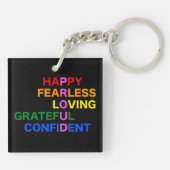 PROUD Heldere zwarte Sleutelhanger (Achterkant)