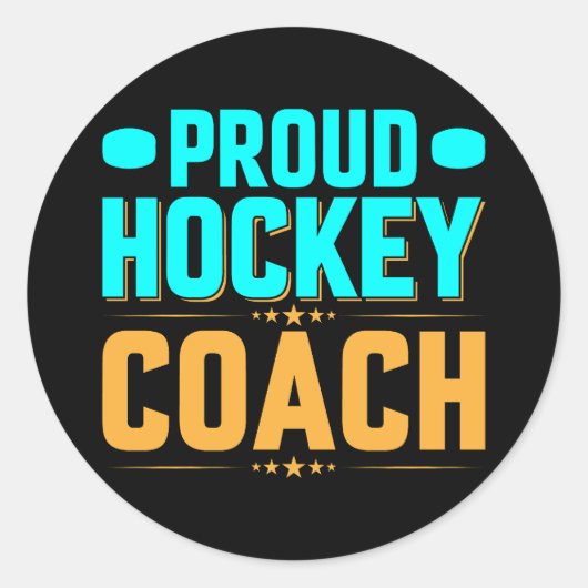 Proud Hockey Coach Ronde Sticker (Voorkant)