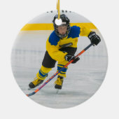 Proud Hockey Mapfoto Keramisch Ornament (Achterkant)