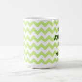 Proud Homeschool Pap Green en White Chevron Koffiemok (Center)