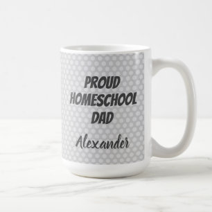 Proud Homeschool Papa Gray Polka dots Koffiemok