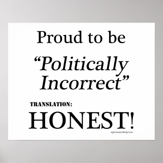 Proud & Honest Poster (Voorkant)