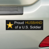 Proud Husband van een Amerikaanse soldaat Bumpersticker (Op auto)