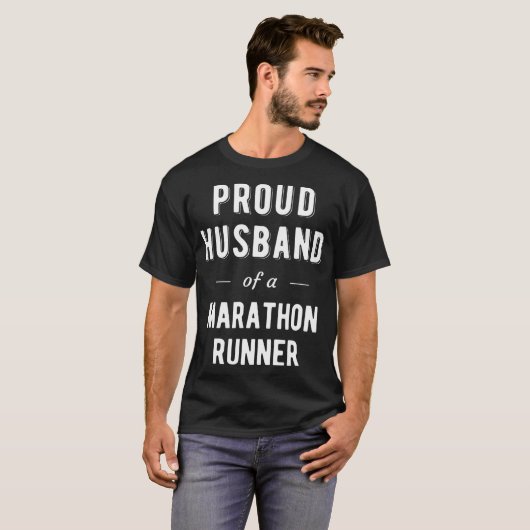 Proud Husband van een marathonloper T-shirt (Voorkant volledig)