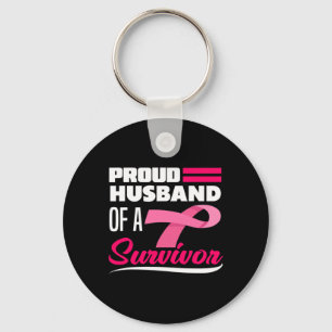 Proud Husband van een overlevende vrouw met borstk Sleutelhanger