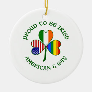 Proud Irish American en Gay Keramisch Ornament