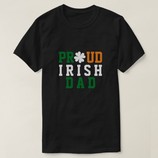 Proud Irish Dad Shamrock Clover Vaderdag T-shirt (Design voorkant)