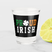 Proud Irish Shamrock Lucky Clover Quote St Paddy Shot Glas (Voorkant)