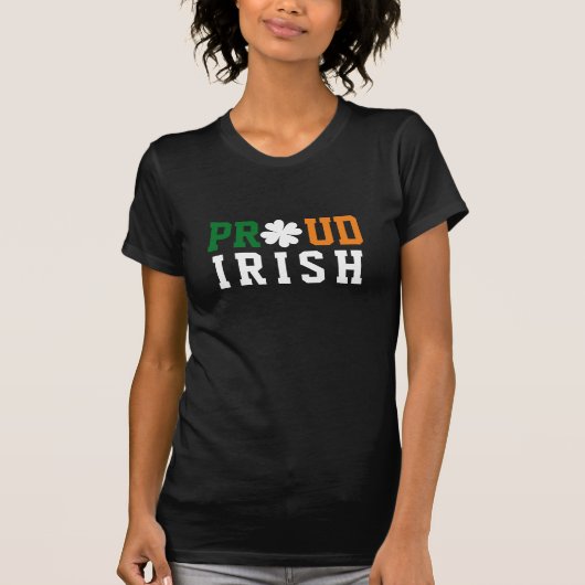Proud Irish Shamrock Lucky Clover Quote St Paddy T-shirt (Voorkant)