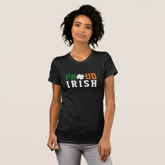 Proud Irish Shamrock Lucky Clover Quote St Paddy T-shirt (Voorkant volledig)