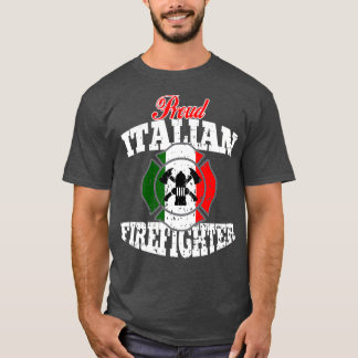 Proud Italiaans Vuurman Italië Vlag brandweerman T-shirt