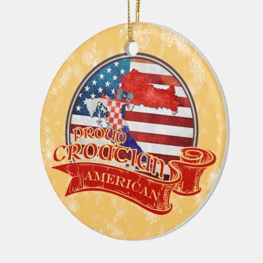 Proud Kroatisch-Amerikaans kerstversier Keramisch Ornament (Links)