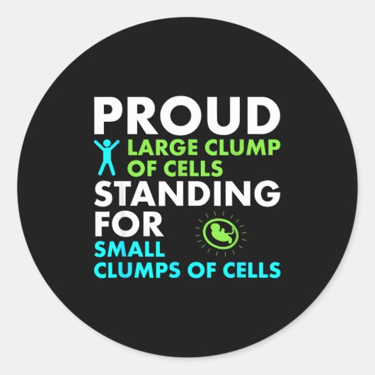 Proud Large Clump Of Cells Standing For Small Clum Ronde Sticker (Voorkant)