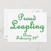 Proud Leapling Leap Year Birthday Briefkaart (Voorkant / Achterkant)