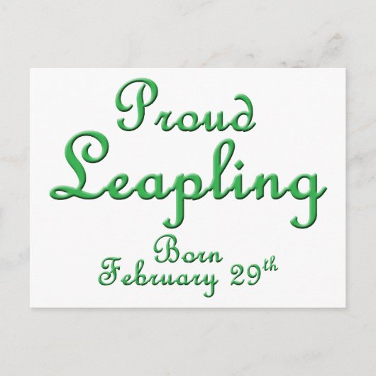 Proud Leapling Leap Year Birthday Briefkaart (Voorkant)