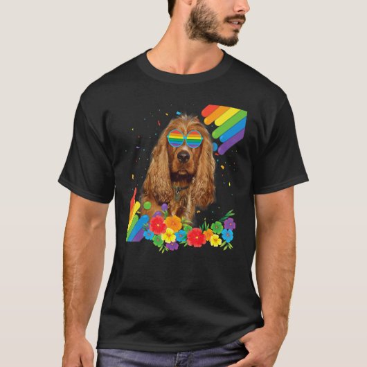 Proud Lgbt Gay English Cocker Spaniel Dog Pride Fl T-shirt (Voorkant)