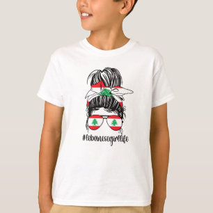 Proud Libanees meisje Libanon vlag Libanese wortel T-shirt