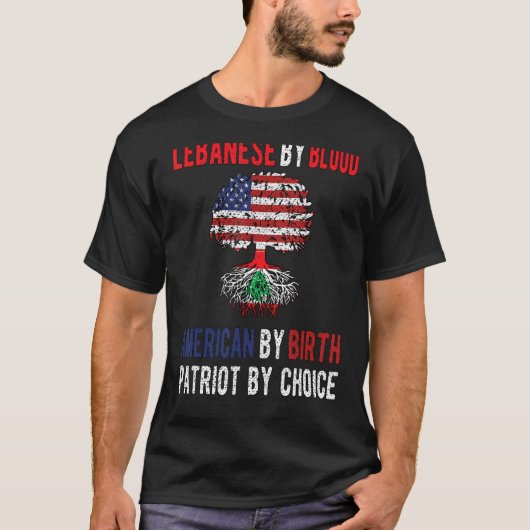 Proud Libanese Amerikaanse vlag Libanon Verenigde T-shirt (Voorkant)