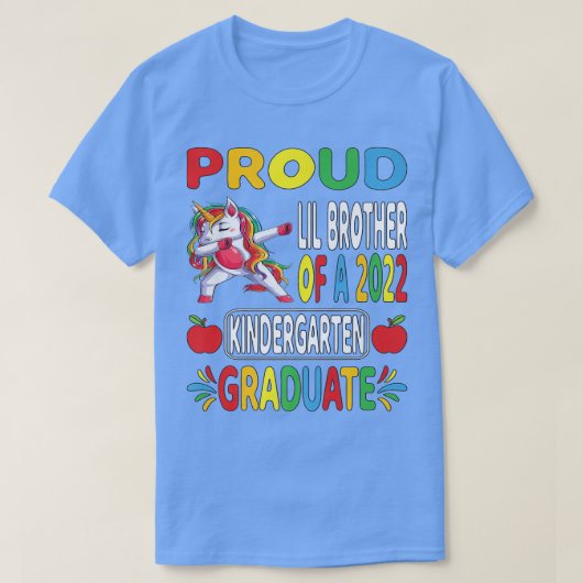 Proud Lil Brother 2022 Kindergarten Afstuderen Dab T-shirt (Design voorkant)