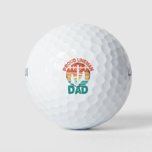 Proud Lineman Dad for Power Pole Electricians Gift Golfballen (Voorkant)